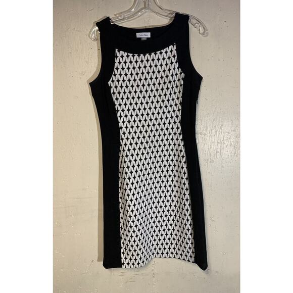 Calvin Klein Womans Dresses Black And White curvy hourglass preppy - Picture 1 of 4